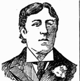 Illustration of Oscar Wilde in Sydney’s The Evening News, based on portraits of Wilde taken in 1892 by Alfred Ellis & Walery Studio, London, UK.
